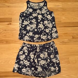 Croft & Barrow Navy and White Floral Pajama Set